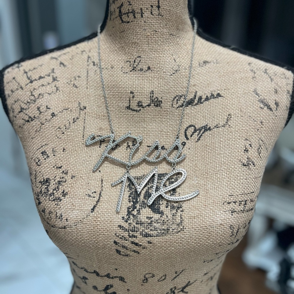 Silver Kiss Me Necklace